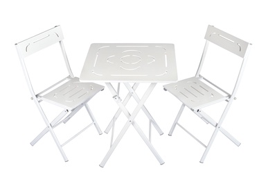 Āra mēbeļu komplekts Kalune Design Bistro 379VLV1502, balts, 2 sēdvietas