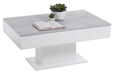 Журнальный столик VLX 428686, белый/серый, 100 см x 65 см x 46 см