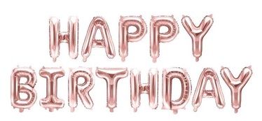 Наборы воздушных шаров буквы PartyDeco Happy Birthday, розовый, 13 шт.
