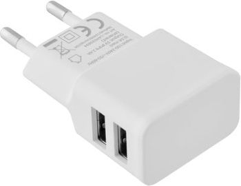 Зарядное устройство Toti Dual USB + Micro USB cable, 2 x USB, 1 м, белый