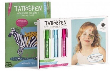 Набор для татуировок Nailmatic Tatoopen Amazing Planet, зеленый/розовый/голубой