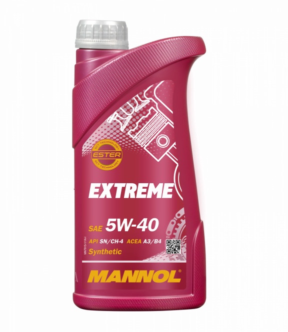 Variklių alyva Mannol Extreme 5W - 40, sintetinis, lengviesiems automobiliams, 1 l