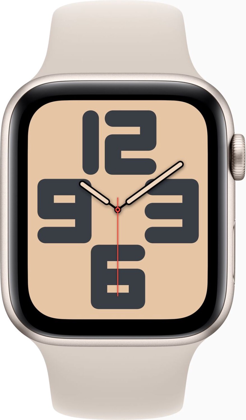 Умные часы Apple Watch SE GPS + Cellular 44mm Starlight Aluminium Starlight Sport Band M/L, бежевый