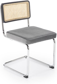 Стул для столовой K504, блестящий, серебристый/серый, 60 см x 53 см x 84 см