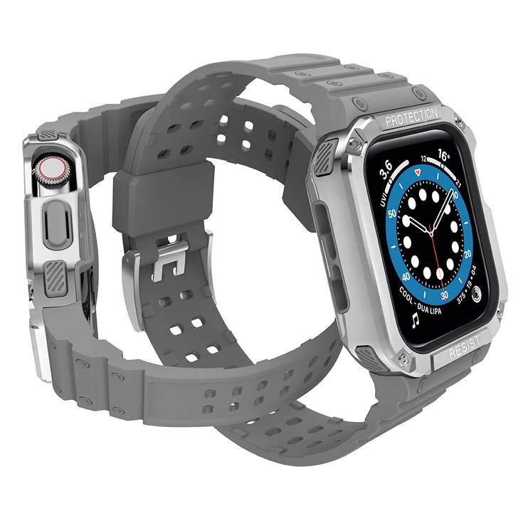 Siksna Hurtel Protect Strap Band With Case Apple Watch 41/40/38mm, pelēka