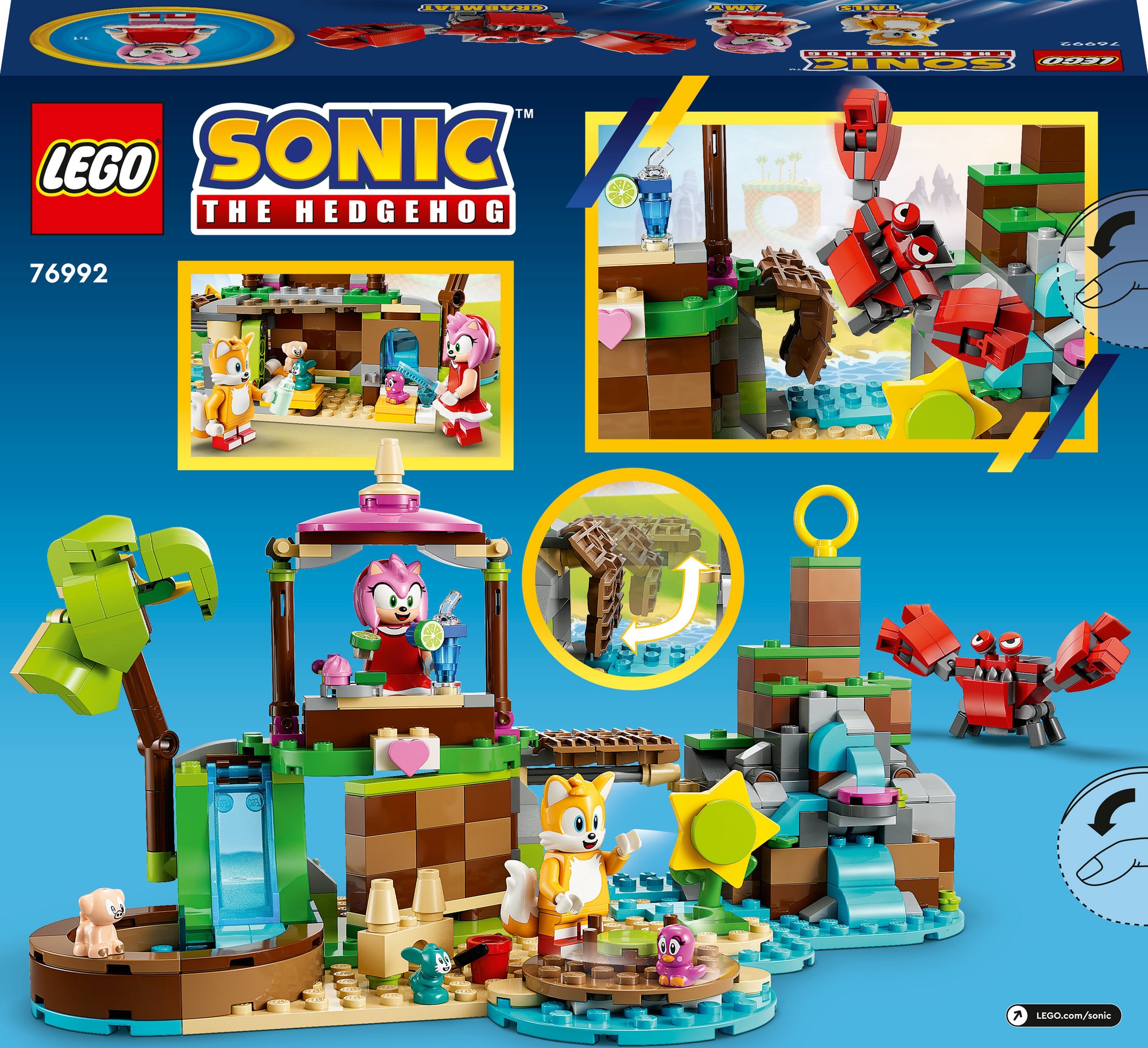 Конструктор LEGO® Sonic the Hedgehog™ Остров Эми для спасения животных  76992, 388 шт. - 1a.lt