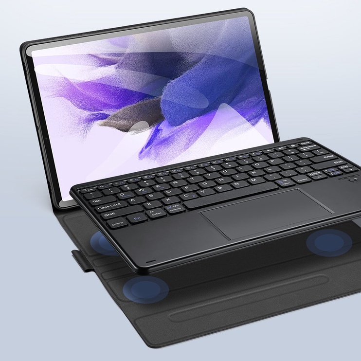Klaviatūra Dux Ducis Touchpad Keyboard Case for Samsung Galaxy Tab S7+ EN, melna, bezvadu