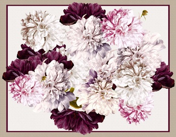 Laudlina ristkülikukujuline Flower, mitmevärviline/kreemjasvalge, 140 x 240 cm