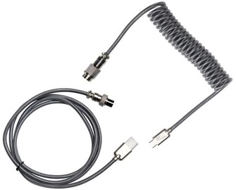 Klaviatūras kabeļi Royal Kludge Coiled Aviator Cable, pelēka