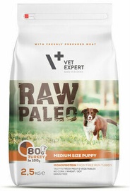 Sausā suņu barība Raw Paleo Medium Size Puppy Turkey, tītara gaļa, 2.5 kg