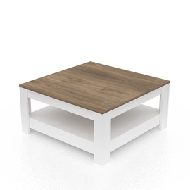 Kafijas galdiņš Kalune Design Grado, brūna/balta, 896 mm x 896 mm x 462 mm
