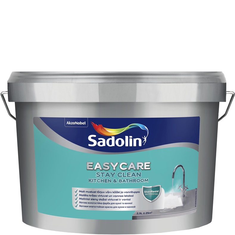 Seinavärv Sadolin Easycare Kitchen & Bathroom, valge, 7.5 l