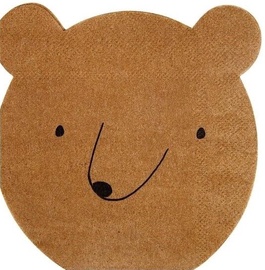 Бумажные салфетки Meri Meri Bear, 127 мм x 121 мм, коричневый, 20 шт.