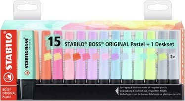 Marķieris Stabilo Boss Original, daudzkrāsains, 15 gab.