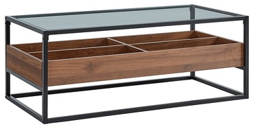 Журнальный столик Signal Meble Loft Harmony A, черный/ореховый, 1100 мм x 550 мм x 420 мм