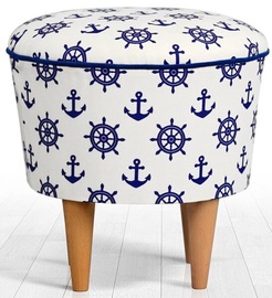 Пуф Hanah Home Cunda 209FLF1215, синий/белый, 42 см x 42 см x 42 см