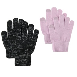 Перчатки, для девочек Cool Club 7428634, черный/розовый, 92/110