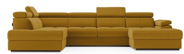 Kampinė sofa - lova Homede Fetto XLO/L, geltona, kairinė, 341 x 200 cm x 95 cm