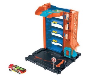 Transporta rotaļlietu komplekts Hot Wheels City Downtown Parking Garage Playset, daudzkrāsaina