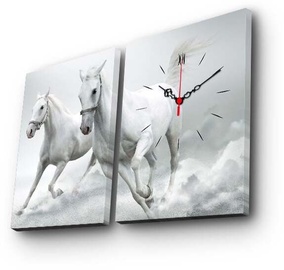 Pulkstenis - bilde Wallity Canvas 2P3040CS-103, balta, koks/kanva, 64 cm x 40 cm