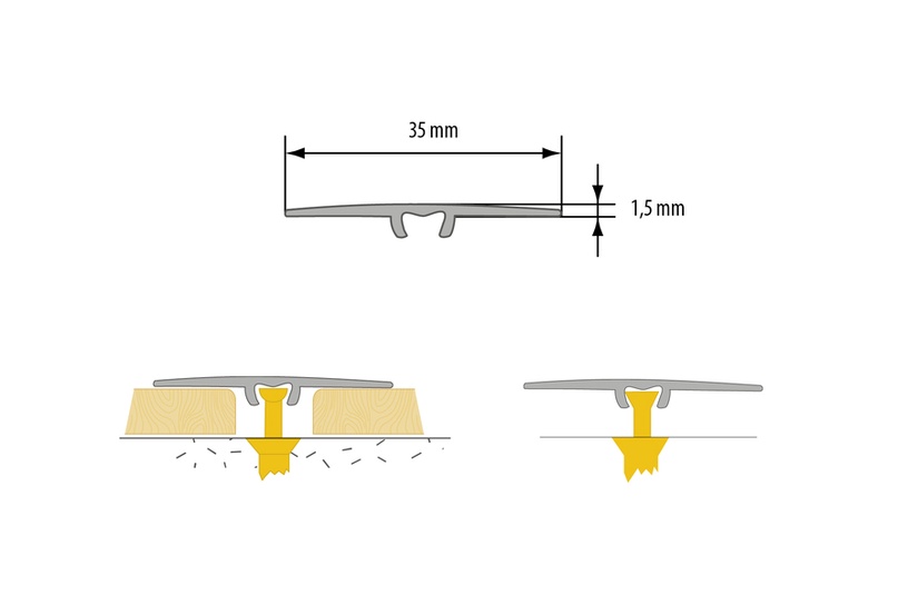 Profils Cezar W-AL-LWP35-B-090, dižskābarža, 0.9 m x 30 mm