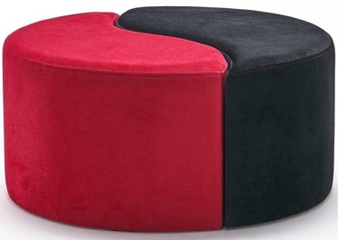Пуф Hanah Home Alis 825BLC1609, черный/красный, 80 см x 80 см x 40 см