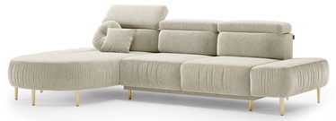 Stūra dīvāns-gulta Homede Malfa L, krēmkrāsa, kreisais, 287 x 180 cm x 98 cm