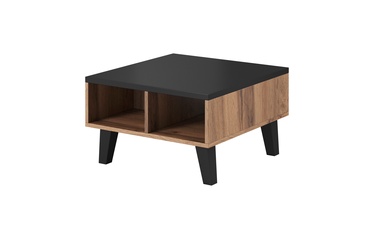 Журнальный столик Cama Meble Lotta Wotan Oak, коричневый/черный, 60 см x 60 см x 35 см