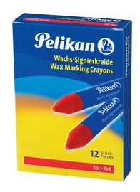 Vaškinės kreidelės Pelikan Marking Crayons, raudona, 12 vnt.