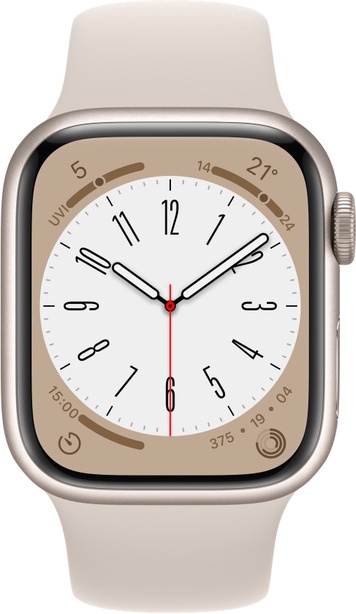 Умные часы Apple Watch Series 8 GPS + Cellular 41mm Starlight Aluminium Case with Starlight Sport Band - Regular, бежевый