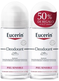 Dezodorants sievietēm Eucerin Sensitive Skin Roll-On, 100 ml, 2 gab.