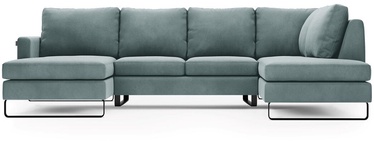 Stūra dīvāns Homede Corni, zila, labais, 330 x 220 x 86 cm
