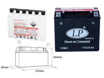 Аккумулятор Landport MB YTX20-BS, 12 В, 18 Ач, 250 а