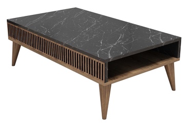 Kafijas galdiņš Kalune Design Milan, melna/valriekstu, 1050 mm x 600 mm x 346 mm