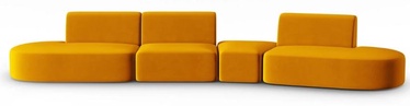 Moduļu dīvāns Micadoni Home Shane, dzeltena, labais, 412 x 124 cm x 74 cm
