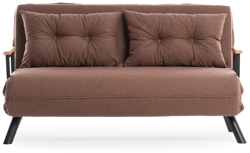 Dīvāns-gulta Hanah Home Sando 2-Seater, gaiši brūna, 50 x 133 cm x 45 cm