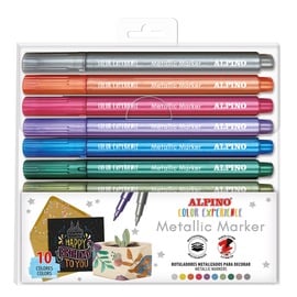 Rašiklis Alpino Color Experience Metallic Colors, įvairių spalvų, 3 mm, 10 vnt.
