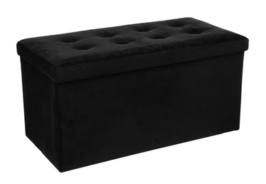 Пуф Atmosphera Velvet, черный, 76 см x 38 см x 38 см