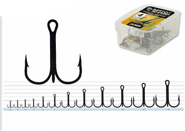 Āķis Jaxon Treble Hooks 2230120, 3/0, melna, 20 gab.