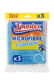 Ткань, для пыли Spontex Microfibre Collection, желтый, микрофибра, 3 шт.