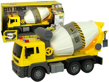 Rotaļlietu smagā tehnika, betona maisītājs Lean Toys City Truck, dzeltena