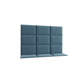 Dekoratyvinės tekstilinės sienų plokštės Quadratta, 120 cm x 180 cm, 3.5 cm, mėlyna, 12 vnt.