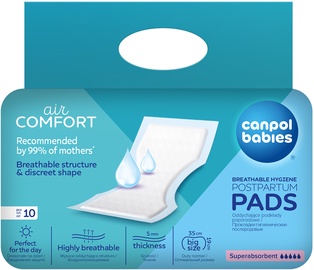 Pogimdyviniai įklotai Canpol Babies Breathable Hygene Postpartum Pads, 10 vnt.