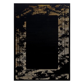 Ковер комнатные Hakano Mosse Freme 2, золотой/черный, 220 см x 160 см