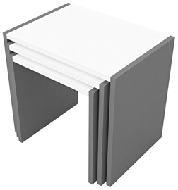 Набор журнальных столиков Kalune Design Nora, белый/антрацитовый/темно-серый, 35 см x 48.6 см x 45 см