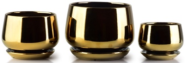 Puķu pods Mondex Neva HTYE1512, keramika, 19 cm, Ø 19 cm x 19 cm, zelta