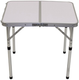 Turistinis stalas FoxOutdoor Camping Table, baltas, 60 cm x 45 cm x 25 - 55 cm