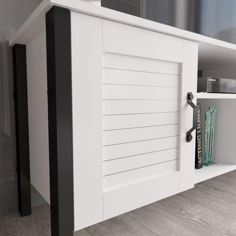 TV-laud Kalune Design Loretta, valge, 150 cm x 39 cm x 61.3 cm