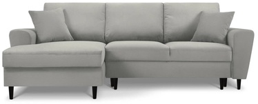 Stūra dīvāns Micadoni Home Moghan Corduroy 4 Seats, gaiši pelēka, kreisais, 241 x 145 cm x 88 cm
