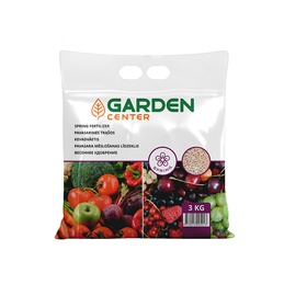 Mēslojums lapu dārzeņiem, augļu kokiem, dekoratīvajiem augiem Garden Center Spring, granulēts, 3 kg